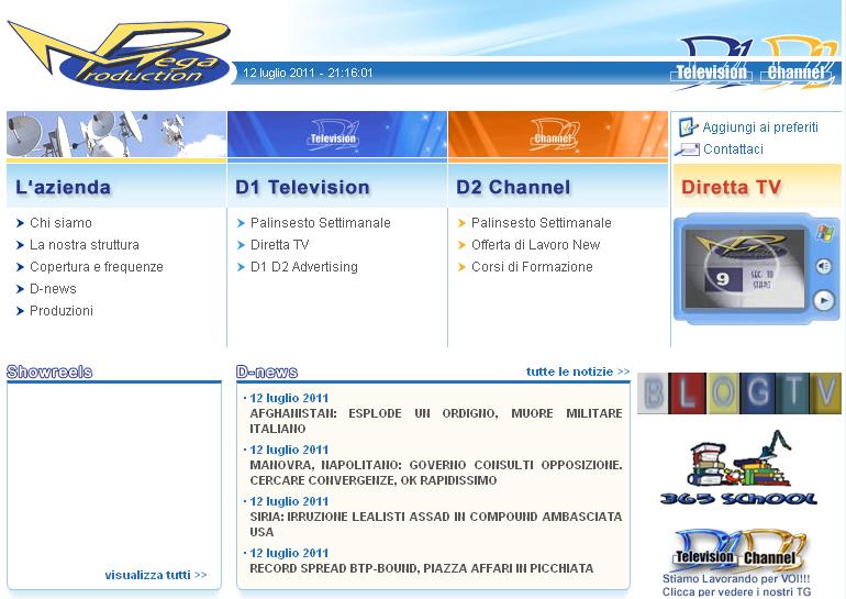 Il sito web d1 television