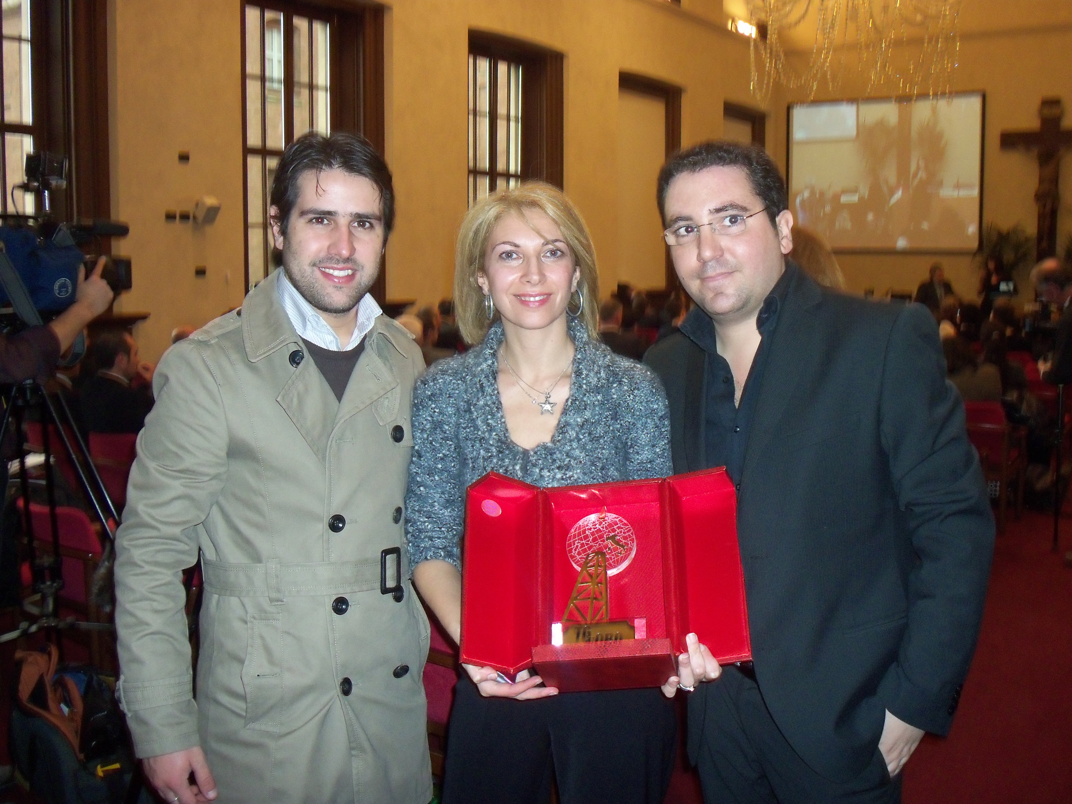 Tg d'oro Sestarete Catania Da sx Peppe Di Stefano, Elisa Catanzaro, Carmelo Aurite