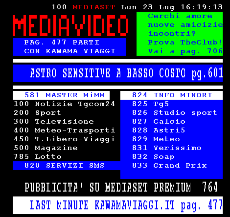 Teletext reti Mediaset