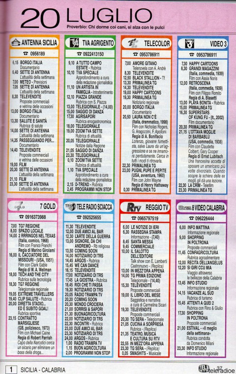 Telesette e i Palinsesti delle Tv Locali