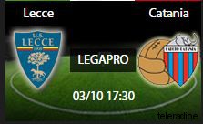 Lecce-Catania Diretta Sabato 3 Ottobre 17.30 su Telecolor