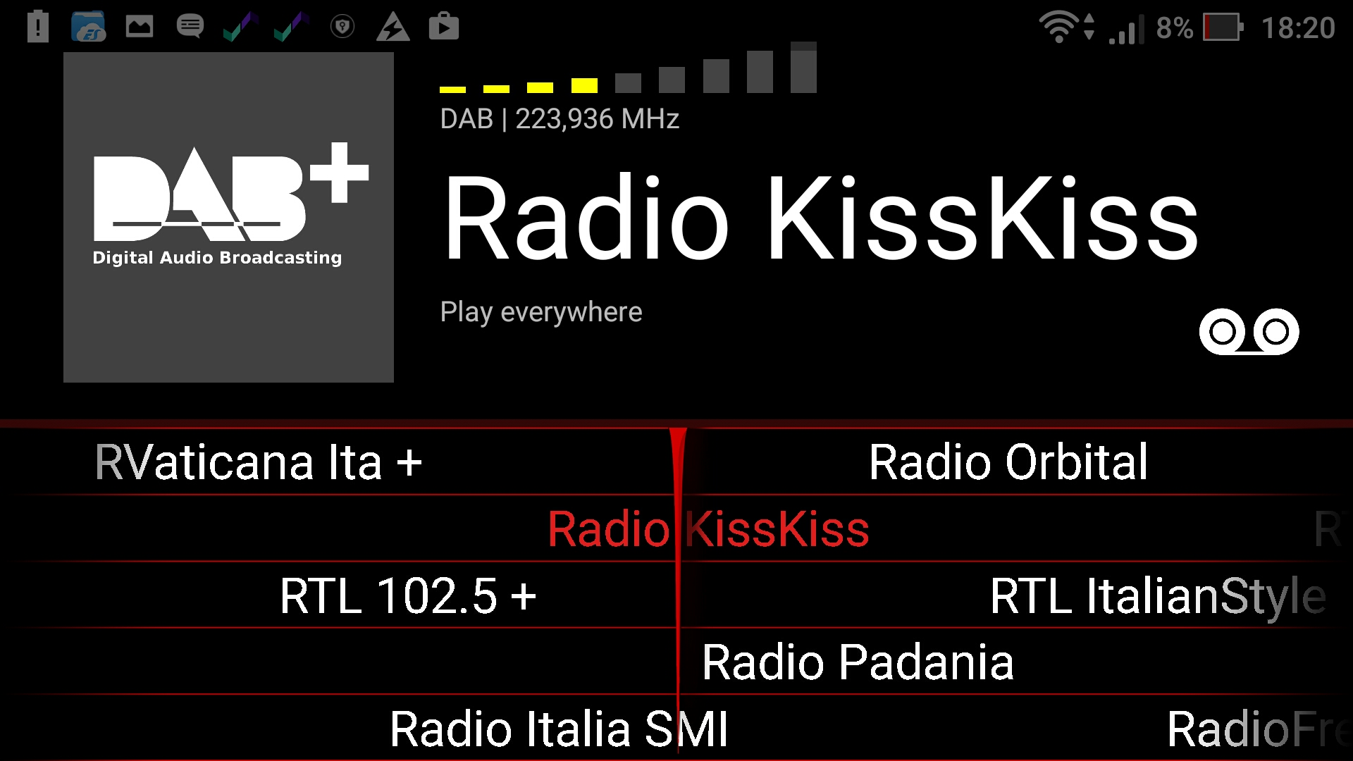 Frequenze Dab + Nazionali rilevate a Giugno 2018