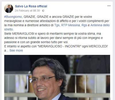 Salvo La Rosa direttore artistico di Tgs, Rtp, Rgs e Antenna dello Stretto