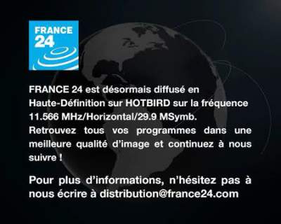 France 24 en Francais e en English trasmette solo in HD