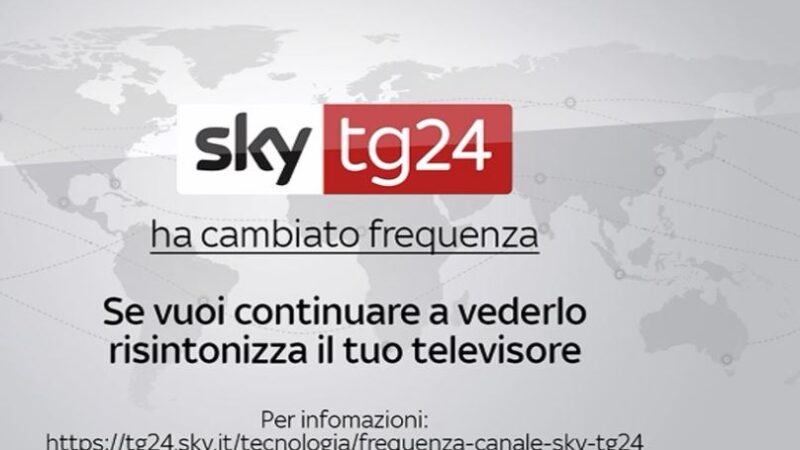 SkyTg24 passa dal mux Mediaset 1 al mux Timb3