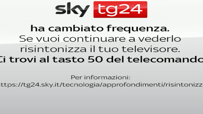 SkyTg24 ha cambiato frequenza: risintonizza il televisore