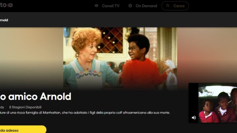 Il mio amico Arnold la sit-com completa gratis on demand su Pluto Tv