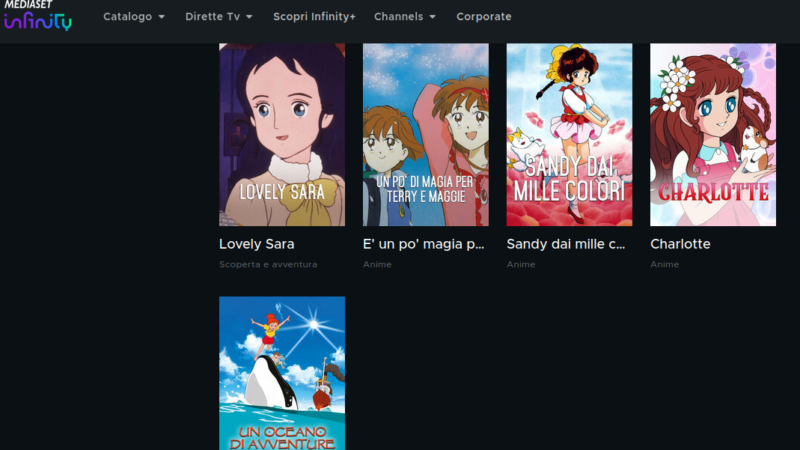5 Anime evergreen su Mediaset Infinity