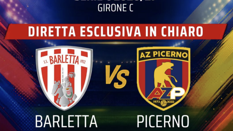 Barletta-Picerno Diretta TV in Chiaro su Antenna Sud Canale 14